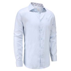Ollies Fashion Overhemd heren lichtblauw poplin 49|50