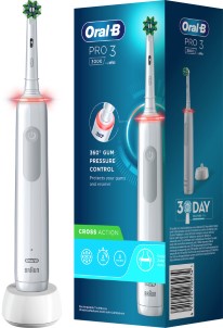 Oral B Pro 3 3000 Wit Elektrische Tandenborstel Ontworpen Door Braun 1 Handvat en 1 opzetborstel