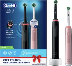 Oral B Pro 3 3900 Zwarte en Roze Elektrische Tandenborstel