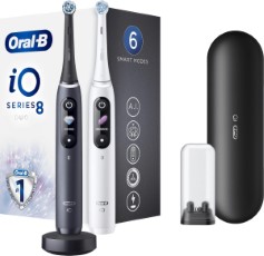 Oral B iO 8n Elektrische Tandenborstels Duoverpakking Zwart en Wit