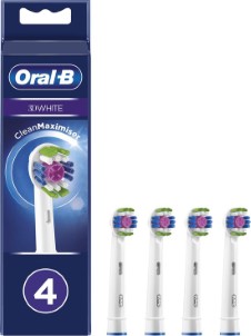 Oral B 3D White Met CleanMaximiser technologie Opzetborstels 4 Stuks