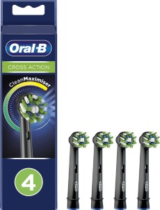 Oral B CrossAction Met CleanMaximiser technologie Opzetborstels Zwart 4 stuks