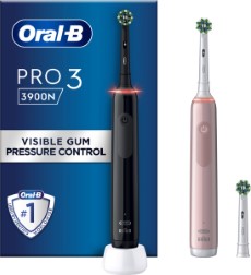 Oral B PRO 3 3900 Elektrische Tandenborstel Duo Zwart en Roze