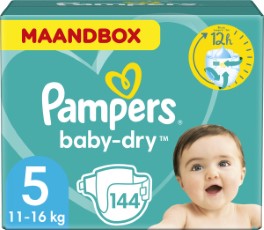 Pampers Baby Dry Luiers Maat 5 11 16 kg 144 stuks Maandbox