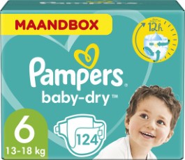 Pampers Baby Dry Luiers Maat 6 13 kg 124 stuks Maandbox