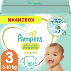 Pampers Premium Protection Luiers Maat 3 6 10 kg 204 stuks Maandbox