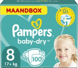 Pampers Baby Dry Luiers Maat 8 17 kg 100 stuks Maandbox