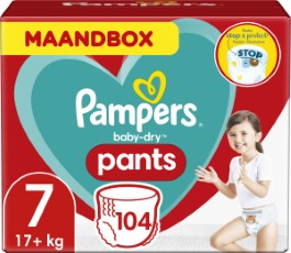 Pampers Baby Dry Pants Luierbroekjes Maat 7 17 kg 104 Stuks Maandbox