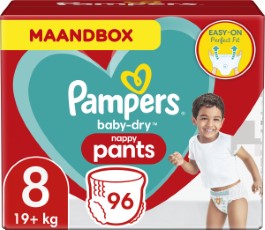 Pampers Baby Dry Luierbroekjes Maat 8 19kg 96 stuks Maandbox