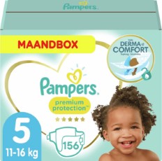 Pampers Premium Protection Maat 5 156 Luiers Maandbox
