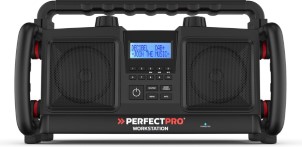 PerfectPro WORKSTATION Bouwplaats Radio FM DAB plus Bluetooth USB Oplaadbaar IP65 WS3