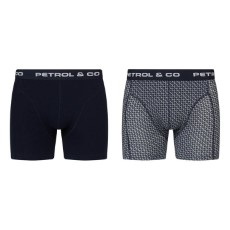 Petrol Industries 2 pack Boxershorts Zwart Wit Maat L