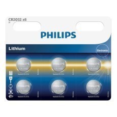 Philips CR2032 3v lithium knoopcel batterij 6 stuks