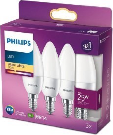 Philips E14 Kaarslamp Warm wit licht 2,8W Niet dimbaar 3 stuks