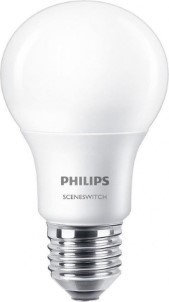 Philips LED Lamp SceneSwitch 827 A60 E27 Fitting Dimbaar 1.6W 7.5W Warm Wit 2200K 2700K | Vervangt 16W 60W
