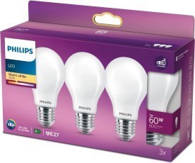 Philips energiezuinige LED Lamp Mat 60 W E27 warmwit licht 3 stuks Bespaar op energiekosten
