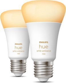 Philips Hue Lampen 2xE27 A60 8W 1055lm Warm tot koelwit licht MA 929002468404 Wit