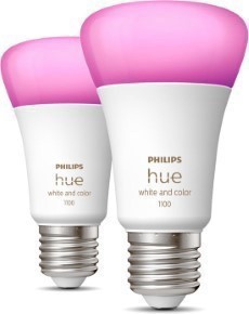 Philips Hue Lampen 2xE27 A60 9W 800lm Wit en gekleurd licht MA 929002468802 Wit