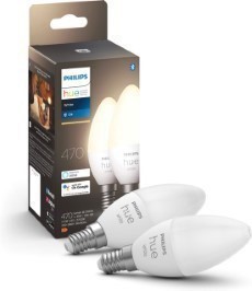 Philips Hue Lampen 2xE14 B39 5,5W 470lm Warmwit licht MA 929003021102 Wit