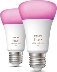 Philips Hue Slimme Lichtbron E27 Duopack White and Color Ambiance 6.5W Bluetooth 2 Stuks