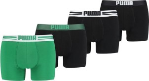 Puma boxershorts Placed Logo 4 pack Zwart|Groen S