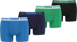 Puma boxershorts Placed Logo 4 pack Blauw|Groen M