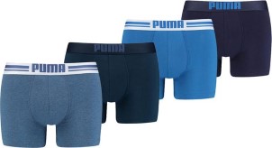 Puma boxershorts Placed Logo 4 pack Blauw|Denim L