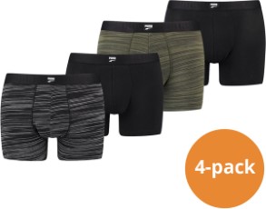 Puma Boxershorts Space Dye 4 pack Forest Night | Black Combo M