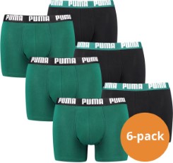 Puma Boxershorts Basic 6 pack Varsity Green Combo M