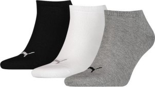 Puma sokken invisible grijs wit zwart 3 pack 35 38