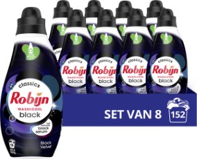 Robijn Klein en Krachtig Classics Black Velvet Vloeibaar Wasmiddel 8 x 19 wasbeurten Voordeelverpakking