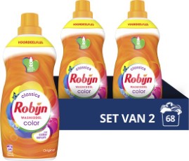 Robijn Klein en Krachtig Color Vloeibaar Wasmiddel 2 x 34 wasbeurten Voordeelverpakking