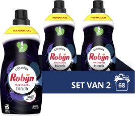 Robijn Klein en Krachtig Black Velvet Vloeibaar Wasmiddel 2 x 34 wasbeurten Voordeelverpakking
