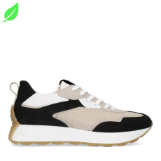 Sacha Vegan beige sneakers met zwarte details Maat 38