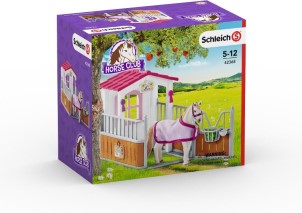 Schleich Horse Club Speelfigurenset Lusitano en haar Gezellige Paardenstal Kinderspeeldgoed voor Jongens en Meisjes vanaf 5 jaar 12 Onderdelen 42368