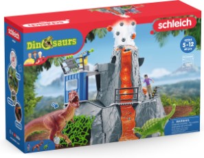 Schleich Dinosaurus Speelfigureset De Grote Vulkaan Expeditie Kinderspeelgoed voor Jongens en Meisjes 4 tot 12 jaar 36 Onderdelen 42564