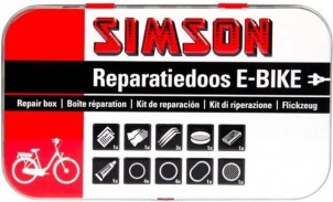 Simson Reparatiedoos E bike Aluminium Rood wit 14 delig