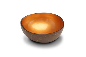 Sizland Dezign schaaltjes voor snacks kom bowls and dishes schaaltjes Bowl Gold Metallic Paint kokosnoot schaaltje