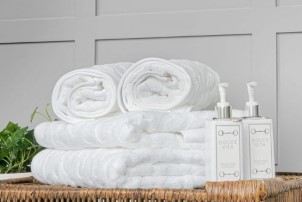Sizland Dezign Handdoeken Handdoek katoen Badlaken Kap Verde, wit Badhanddoeken 70x140
