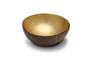 Sizland Dezign schaaltjes voor snacks kom bowls and dishes schaaltjes Bowl Light Gold Metallic Paint kokosnoot schaaltje