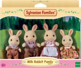 Sylvanian Families 4108 familie wit konijn fluweelzachte speelfiguren