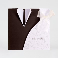 Originele trouwkaart trouwjurk en trouwpak | Buromac 103055 Trouwkaarten proefdruk