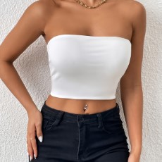 Sexy Bodycon Crop Tube Top Solid Stretchy Tube Top Casual Every Day Tops Womens Clothing