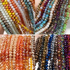 New Crystal Rondelle Glass Beads Chains Jewelry Diy Accessories