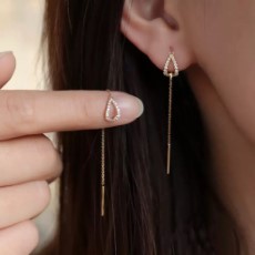 925 Silver Needle Tassel Earrings Elegant Golden Silvery Stud Drop Earring Elegant Ear Ornaments Jewelry Accessories For Women