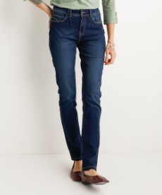 Dames Slim fit stretch jeans Lucy donker