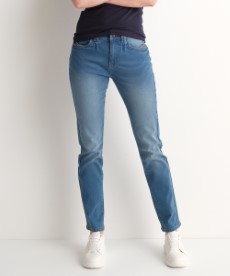Dames Regular fit stretch jeans Mia mid blauw