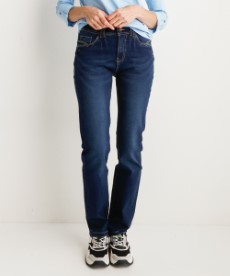 Dames Regular fit stretch jeans Mia donker
