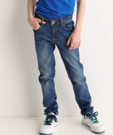 Jongens Slim fit stretch jeans mid blauw