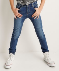Jongens Skinny fit stretch jeans mid blauw